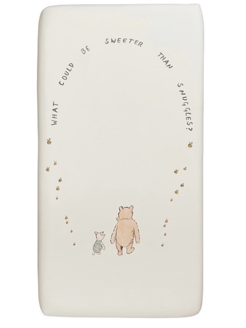 Pottery Barn Kids Cream Winnie-Themed Fitted Mattress Cover